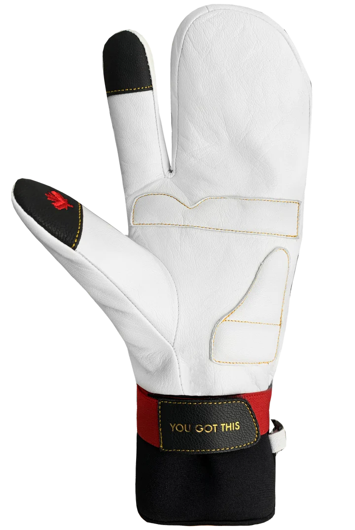 Load image into Gallery viewer, Auclair Mikael Kingsbury Pro Model 3 Finger Mitts White/Black
