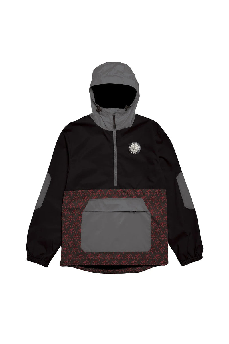 Load image into Gallery viewer, Airblaster Breakwinder Packable Pullover Black/Crimson Terry - FULLSEND SKI AND OUTDOOR
