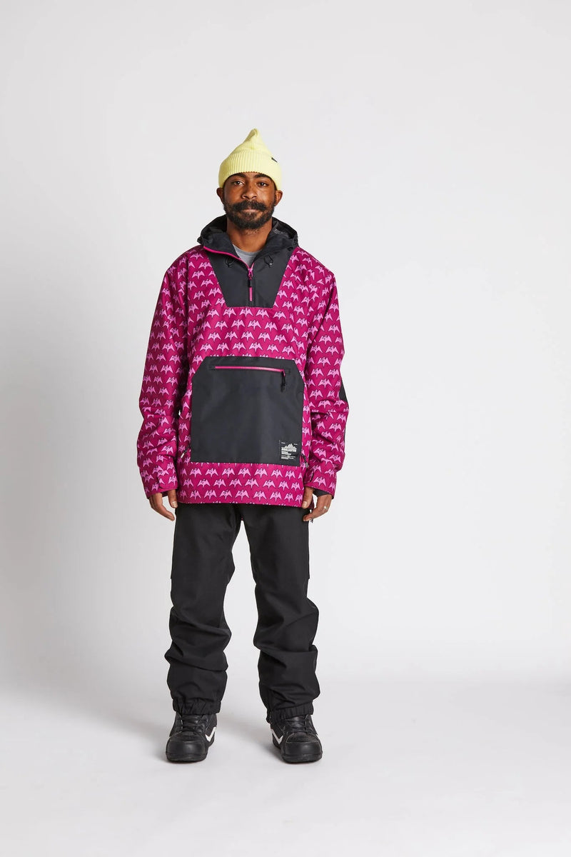 Load image into Gallery viewer, Airblaster Breakwinder Packable Pullover Black/Crimson Terry - FULLSEND SKI AND OUTDOOR
