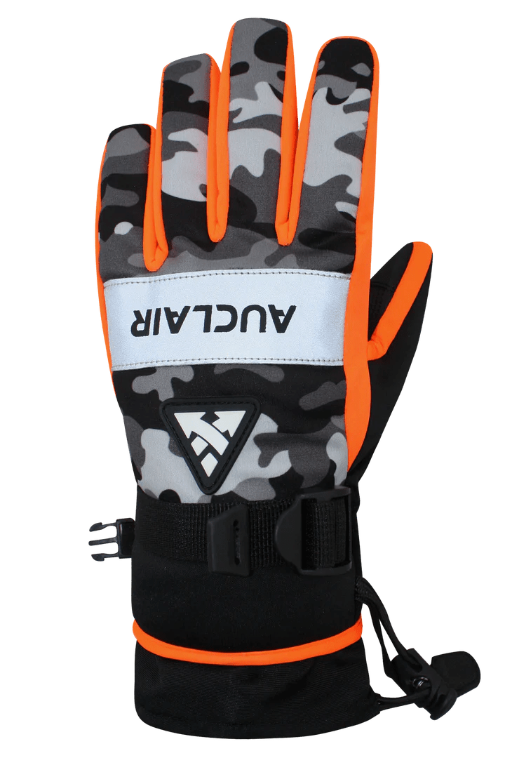 Load image into Gallery viewer, Auclair Kids Camo Flash Glove Orange/Camo - FULLSEND SKI AND OUTDOOR
