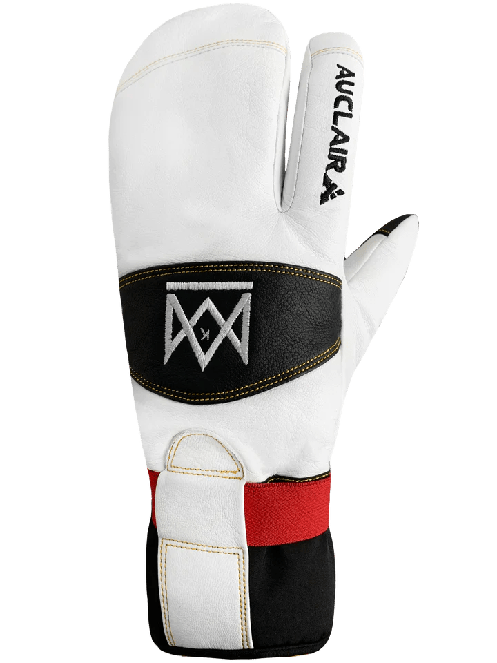 Auclair Mikael Kingsbury Pro Model 3 Finger Mitts White/Black - FULLSEND SKI AND OUTDOOR