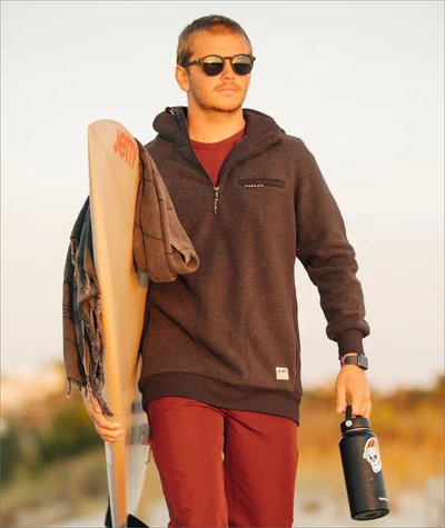 Jetty Port Sherpa Hooded Jacket Oxblood - FULLSEND SKI AND OUTDOOR