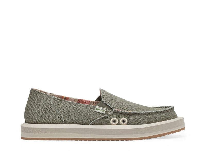 Load image into Gallery viewer, Sanuk Donna ST Hemp Casual Slip-on Smokey Olive - FULLSEND SKI AND OUTDOOR
