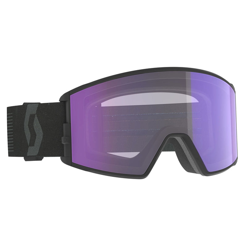 Load image into Gallery viewer, Scott React LS Black Blue Chrome Goggles 2023 - FULLSEND SKI AND OUTDOOR
